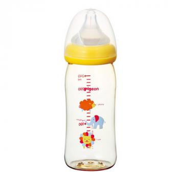 贝亲奶瓶 宽口径PPSU奶瓶（带M号Y孔奶嘴） 240ml 动物款 3个月+