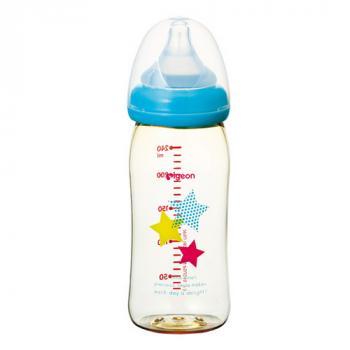 贝亲奶瓶 宽口径PPSU奶瓶（带M号Y孔奶嘴） 240ml 星星款 3个月+