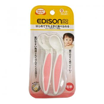 Edison KJC宝宝勺子 叉勺组合餐具 粉色