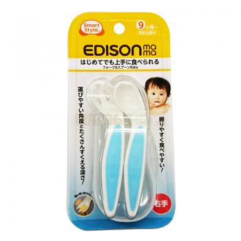 Edison KJC宝宝勺子 叉勺组合餐具 蓝色