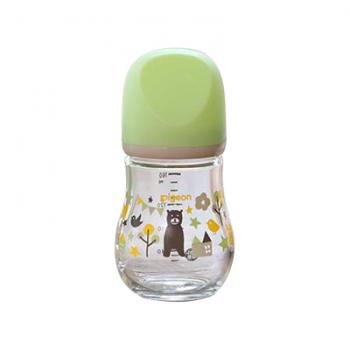 贝亲奶瓶 母乳实感可爱迷你玻璃奶瓶 绿色160ml