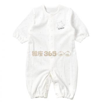 婴儿本铺Akachan/阿卡佳婴儿服 全棉长袖按扣两种穿法 白色星空款
