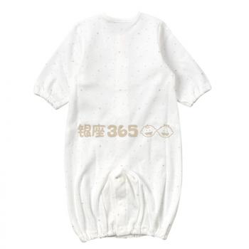 婴儿本铺Akachan/阿卡佳婴儿服 全棉长袖按扣两种穿法 白色星空款