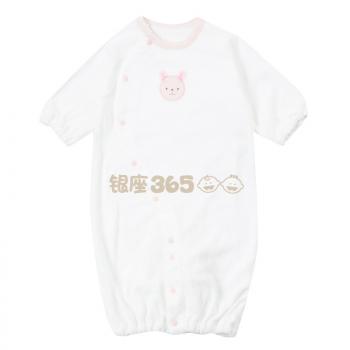 婴儿本铺Akachan/阿卡佳婴儿服 全棉长袖按扣两种穿法 粉色兔子款