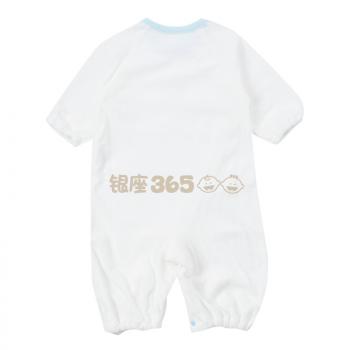 婴儿本铺Akachan/阿卡佳婴儿服 全棉长袖按扣两种穿法 水蓝色小熊款