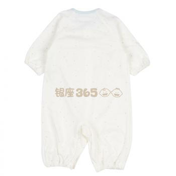 婴儿本铺Akachan/阿卡佳婴儿服 全棉长袖按扣两种穿法 水蓝色星星款