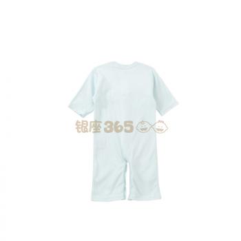 婴儿本铺Akachan/阿卡佳婴儿服 全棉长袖按扣两种穿法 水蓝色蕾丝小熊款