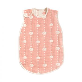 Hapipana宝宝睡袋 夏季薄款空调防踢被棉纱质透气睡袋 粉色小羊0-3岁