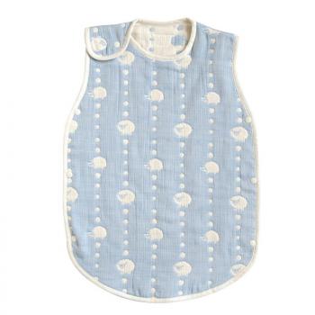 Hapipana宝宝睡袋 夏季薄款空调防踢被棉纱质透气睡袋 蓝色小羊0-3岁