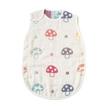 Hapipana宝宝睡袋 夏季薄款空调防踢被棉纱质透气睡袋 彩色蘑菇0-3岁