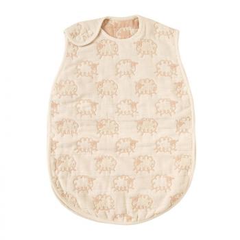 Hapipana宝宝睡袋 夏季薄款空调防踢被棉纱质透气睡袋 米色小羊2-7岁