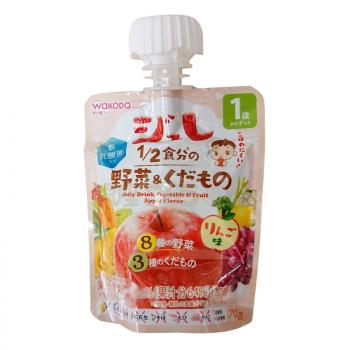 wakodo/和光堂果冻 含铁和乳酸菌蔬菜水果果冻苹果味 1岁+
