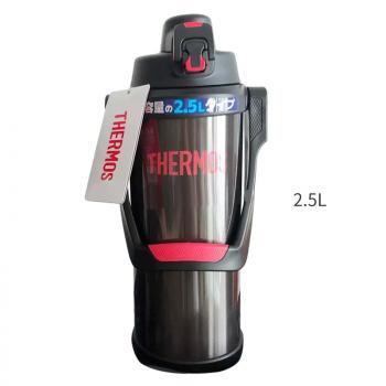 膳魔师保冷杯 保冷专用直饮运动水筒 FFV-2500 黑红色 2.5L